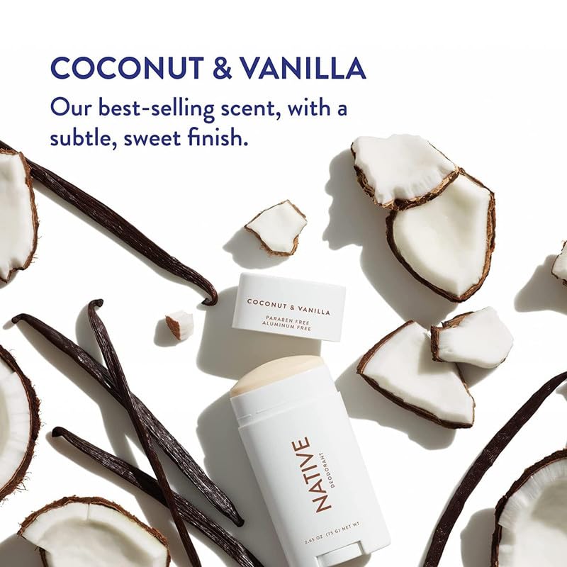 Native Deodorant Contains Naturally Derived Ingredients, 72 Hour Odor Control | Deodorant for Women and Men, Aluminum Free with Baking Soda, Coconut Oil and Shea Butter | Coconut & Vanilla, 2-Pack - Image 5