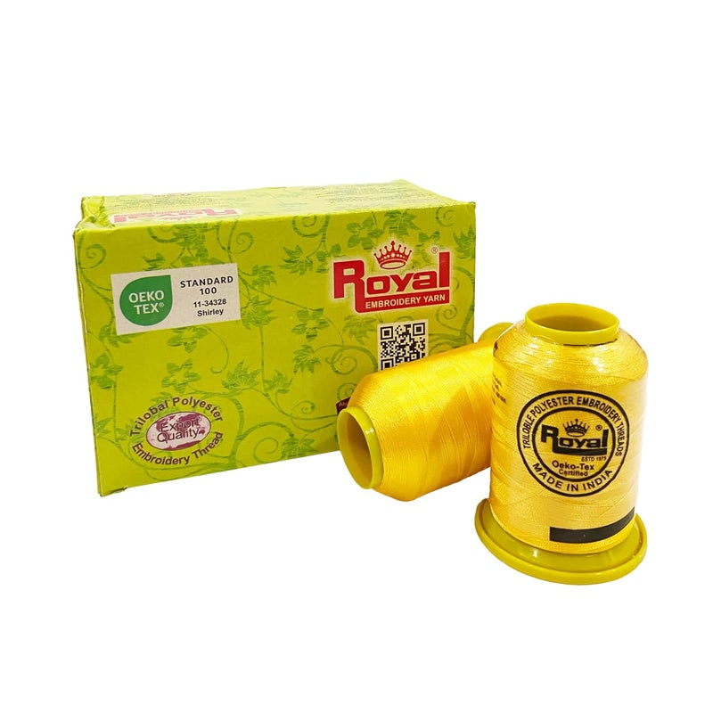 Royal ROYAL Trilobal Polyester Embroidery Machine Thread for Special Designs on Most Home Embroidery Sewing Machines (Yellow) 