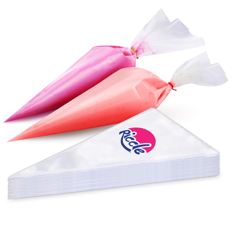 Riccle Disposable Piping Bags 12 Inch - 100 Anti Burst Pastry Bags - Icing Piping Bags for Frosting - Ideal for Cakes and Cookies Decoration - Image 1
