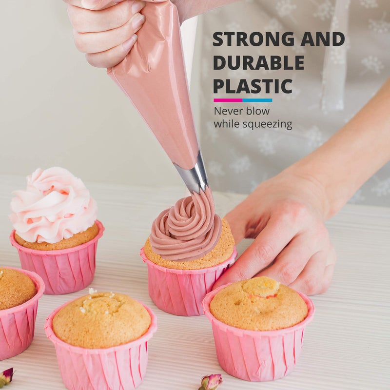 Riccle Disposable Piping Bags 12 Inch - 100 Anti Burst Pastry Bags - Icing Piping Bags for Frosting - Ideal for Cakes and Cookies Decoration - Image 3