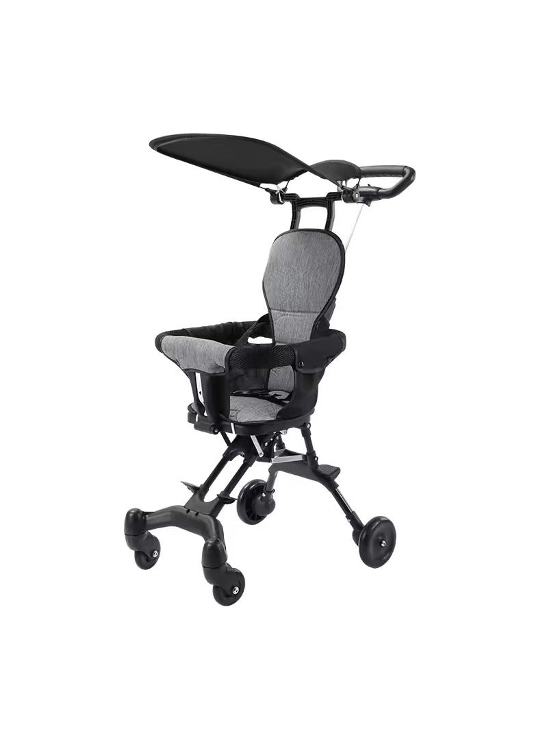 Toyland Portable Lightwieght One Click Folding Four Wheels Two-Way Seat Traval Baby Stroller with Adjustable Handle - Image 1