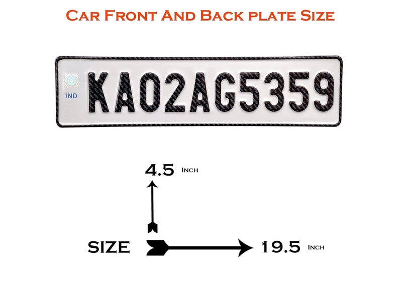 Embossed IND Number Plate for Cars | Road Legal Font | White | Premium & Durable | No Barcode or Serial Code - Image 2