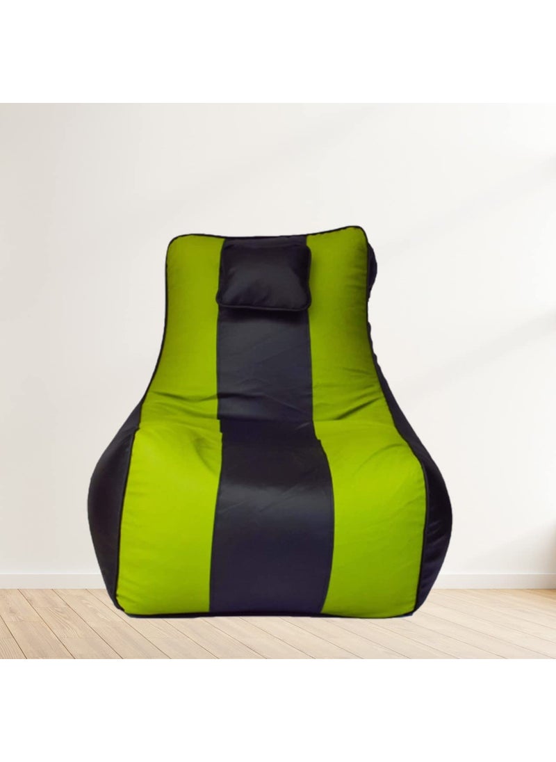 GUNJ GUNJ Jumbo Lounger Bean Bag Cover Without Beans Black Green 
