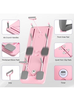 Jourvent Pilates Board - 2024 Pilates Reformer Set, Multi-Purpose Foldable Pilates Reformer Board for Home, 5 in 1 Pilates Sliding Board (Pink)  - Image 4
