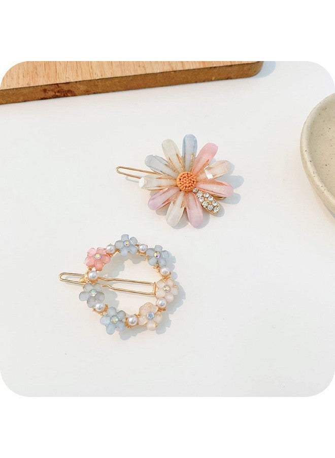 ANNACREATIONS ANNA CREATIONS 4 Pcs Latest Korean Fashion Style Flower Lock Pin Hair Clip Hair Pin Hair Accessories for Women & Girls - Image 2