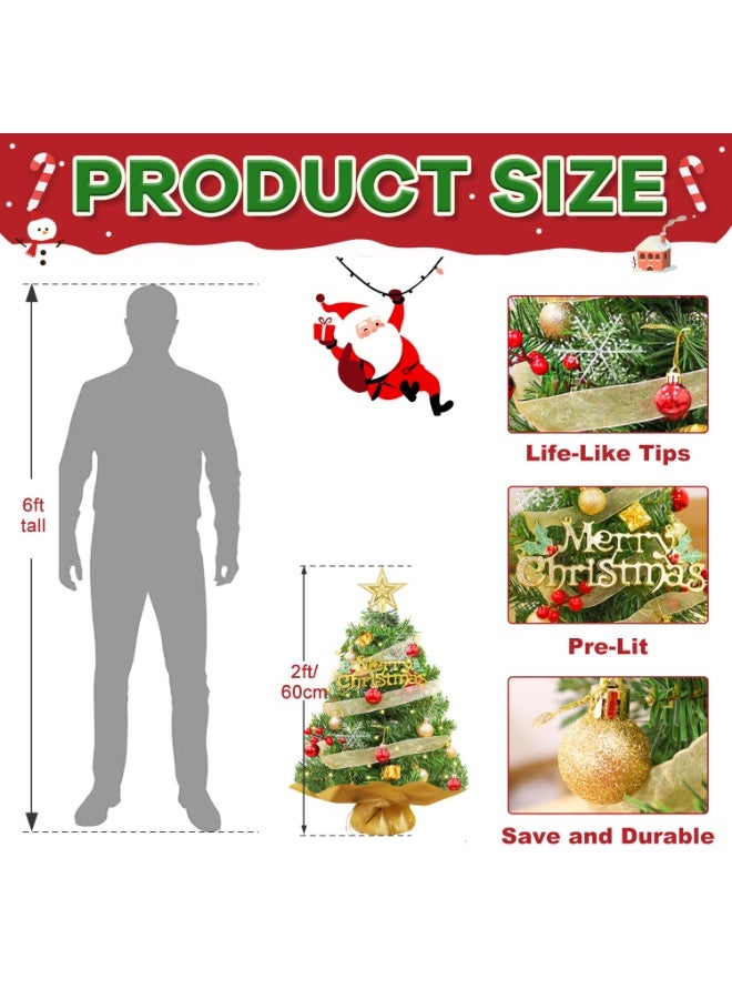 تشيلور شجرة عيد ميلاد صغيرة خضراء من تشيلور، شجرة عيد ميلاد اصطناعية صغيرة مع أضواء، قطعة مركزية للطاولة، شجرة عيد ميلاد مع أضواء، أشجار عيد ميلاد مصغّرة لحفلات أعياد الميلاد الشتوية والمنزلية. - Image 4