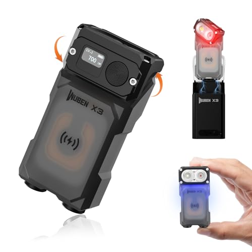 WUBEN مصباح يدوي ميني WUBEN X3 مع علبة شحن قابلة لإعادة الشحن بزاوية 180 درجة مصباح يدوي EDC مع حلقة مفاتيح دوارة مقاوم للماء IP65 مغناطيسي مصابيح جيب 10 أوضاع كابل Type-C لحمل المخيمات والأنشطة الخارجية والتفتيش والهدايا - Image 1