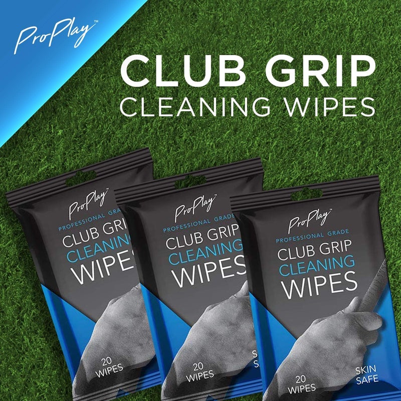 pro:play Club Grip Cleaning Wipes | Powerful Cleaner Removes Grime, Dirt, and Sweat | Restore Tackiness of Golf Club Grips | Convenient, Resealable Pack - Unscented 3 Pack - Image 2
