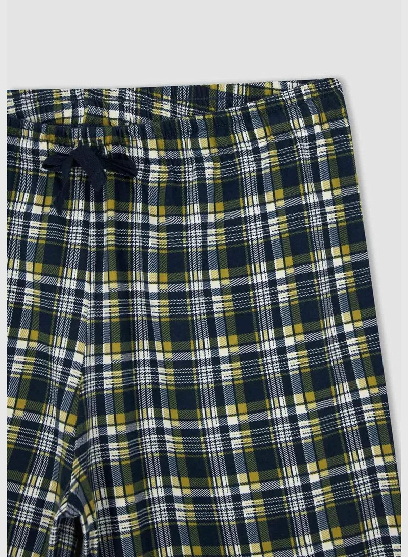 DeFacto Regular Fit Short Sleeve Check Print Pyjama Set