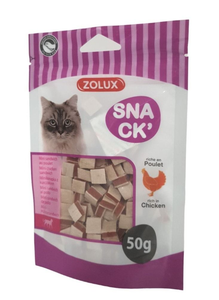 ZOLUX Snack CAT MINI CHICKEN SANDWICH for Cats 50g  - Image 1