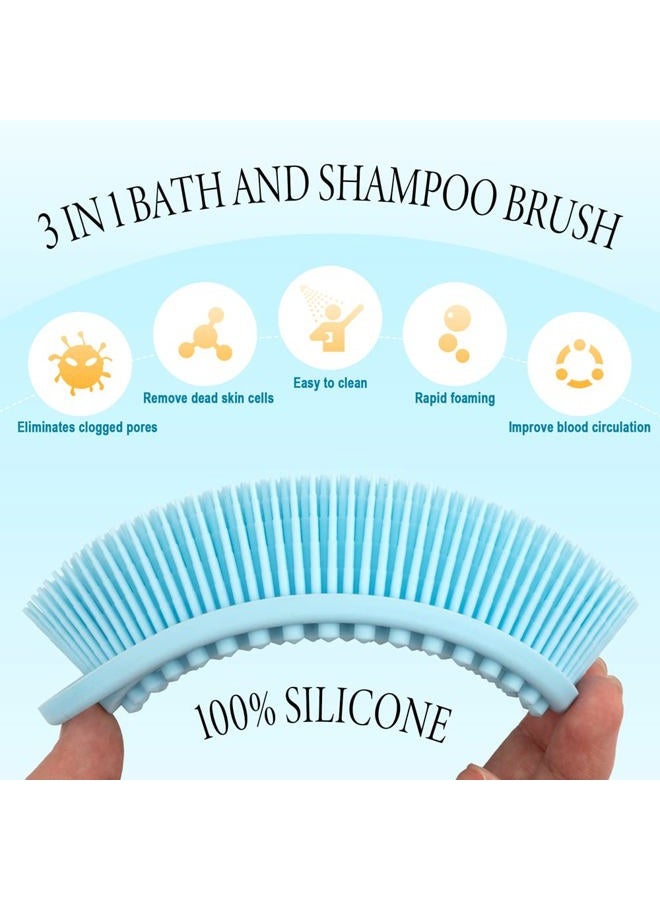 PQRUU 3 Pack Silicone Body Scrubber, Exfoliating Body Scrubber Soft Silicone Loofah Body Scrubber Fit for Sensitive and All Kinds of Skin Clean and Sanitary - Image 2