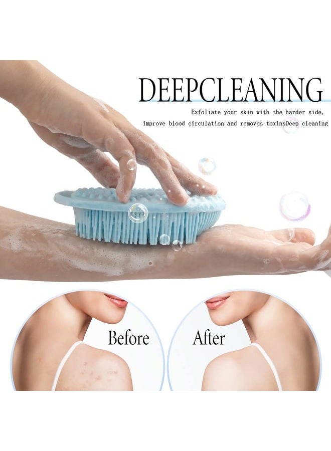 PQRUU 3 Pack Silicone Body Scrubber, Exfoliating Body Scrubber Soft Silicone Loofah Body Scrubber Fit for Sensitive and All Kinds of Skin Clean and Sanitary - Image 5