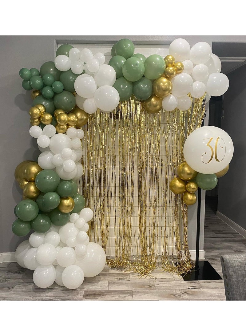 حكيم الأخضر البلاتين بالون القوس عدة ، 156 أحجام مختلفة من البالونات اللاتكس 18 12 10 5 بوصة بالون الطرف اكليلا من الزهور عدة ، تنطبق على دش الطفل ، الزفاف ، الخطوبة ، عيد ميلاد ، الذكرى الديكور - Image 2