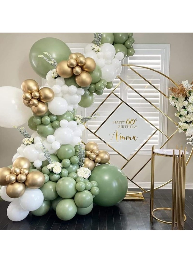 حكيم الأخضر البلاتين بالون القوس عدة ، 156 أحجام مختلفة من البالونات اللاتكس 18 12 10 5 بوصة بالون الطرف اكليلا من الزهور عدة ، تنطبق على دش الطفل ، الزفاف ، الخطوبة ، عيد ميلاد ، الذكرى الديكور - Image 3