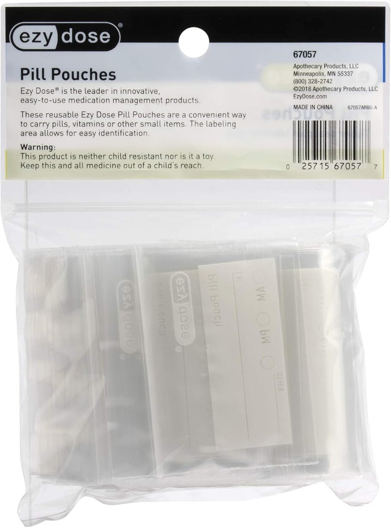 EZY DOSE Disposable Pill Organizer Pouches - 100 Count Zippered Seal Bags for Vitamins and Medications - Image 4