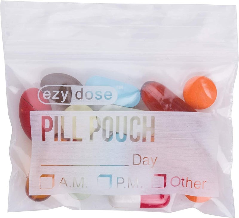 EZY DOSE Disposable Pill Organizer Pouches - 100 Count Zippered Seal Bags for Vitamins and Medications - Image 3