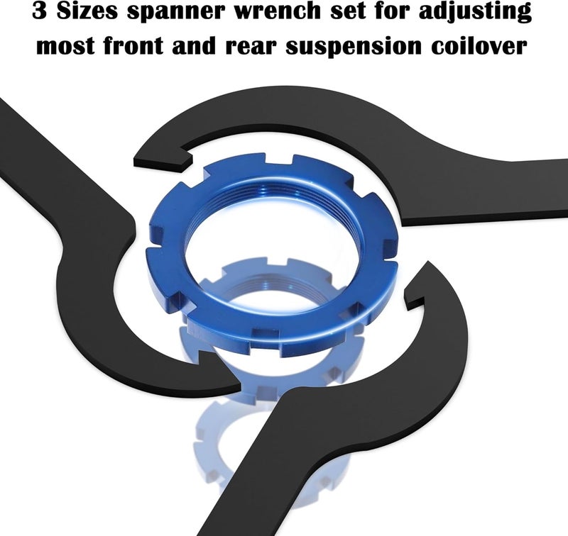 MOEBULB Coilover Adjustment Tool 4x Steel Spanner Wrench Compatible with Tein KW Ohlins HKS Apexi Cusco - Image 4