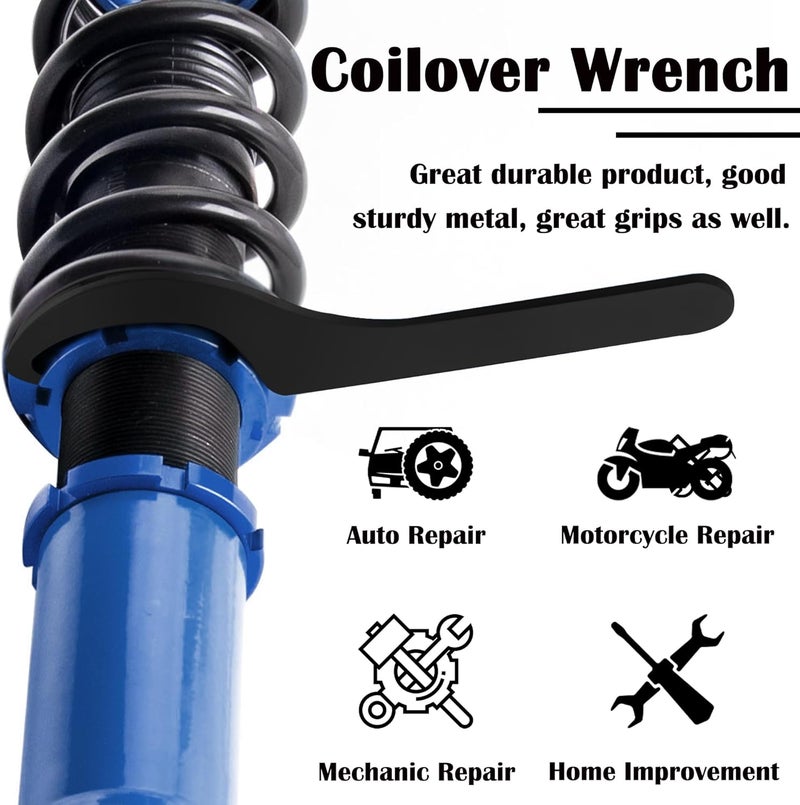 MOEBULB Coilover Adjustment Tool 4x Steel Spanner Wrench Compatible with Tein KW Ohlins HKS Apexi Cusco - Image 3