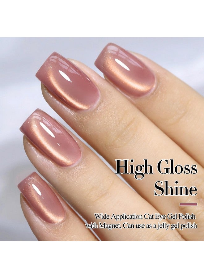 دابل ريذم طلاء أظافر جل على شكل عين قطة من Double Rhythm، 15 مل، مع مغناطيس، لامع، شفاف، لون شفاف، قابل للغسل في صالون الأظافر في المنزل (بنفسجي داكن - MC1129) - Image 3