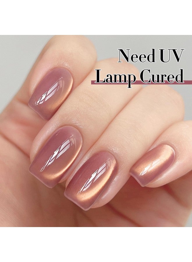 دابل ريذم طلاء أظافر جل على شكل عين قطة من Double Rhythm، 15 مل، مع مغناطيس، لامع، شفاف، لون شفاف، قابل للغسل في صالون الأظافر في المنزل (بنفسجي داكن - MC1129) - Image 4