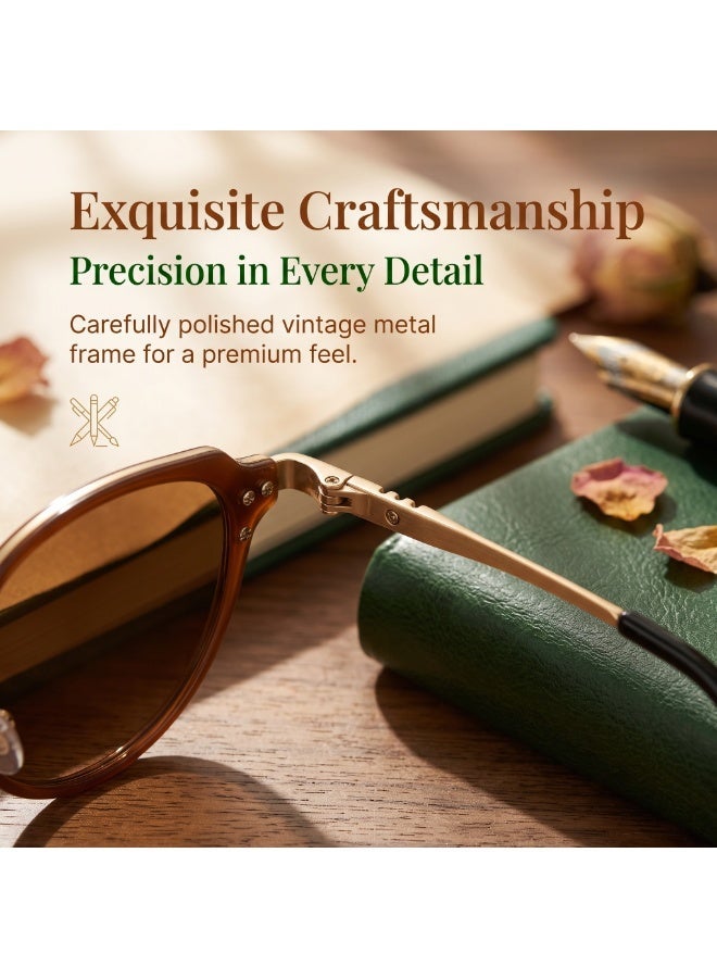 Fashion Retro Cat Eye Oval Sunglasses Metal Eyeglasses for Women Men Outdoor Travel Driving Photo Props With Full Packaging Accessories - Image 5