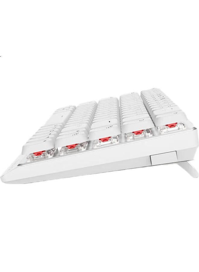 Eweadn Mk68 Wireless Bluetooth Tri-Mode Low-Profile Red Switch Mechanical Keyboard, Slim For Office Use, Compatible With Apple Mac, Huawei Mate Laptops, Ipad Tablets, Ion White - Image 2