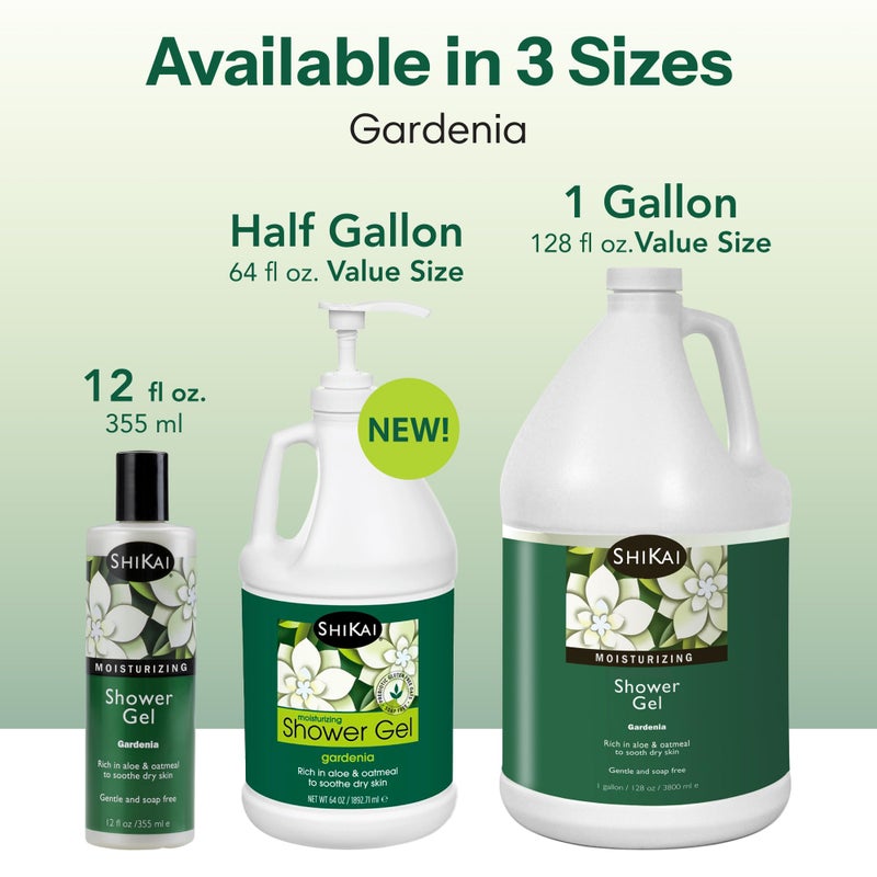 ShiKai Daily Moisturizing Shower Gel (Gardenia, 12oz, Pack of 2) | Gentle Formula | Aloe Vera & Oatmeal for Soft, Healthy Skin | Dry Skin Relief - Image 4