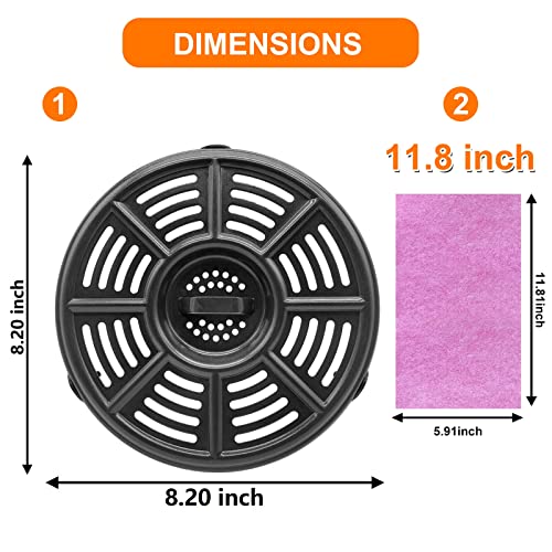 ALJ Air Fryer Tray for Ninja 4QT Air Fryers with Rubber Bumpers, 8.2 inch Upgraded Round Grill Pan Plate, Crisper Plate Replacement Parts for Ninja Foodi, Non-Stick, Dishwasher Safe - Image 3