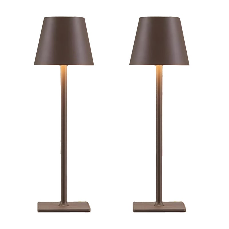 LamparaDecor Brown Cordless Table Lamps Set of 2,Vintage Rechargeable Lamp for Restaurant Dinner Dining Kitchen Countertop Bathroom Counter Top Tabletop Lighting,Shower Lamp for Insider Shower,Lampara Recargable - Image 1