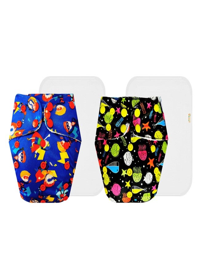 Dumbledo Premium Cloth Diaper with Cotton Insert (Pack of 2) | Soft & Gentle | 6-Layer Absorbent Pad | Easy to Clean | Designed by Moms | 3 Months - 3 Years | Unisex Baby - Image 1