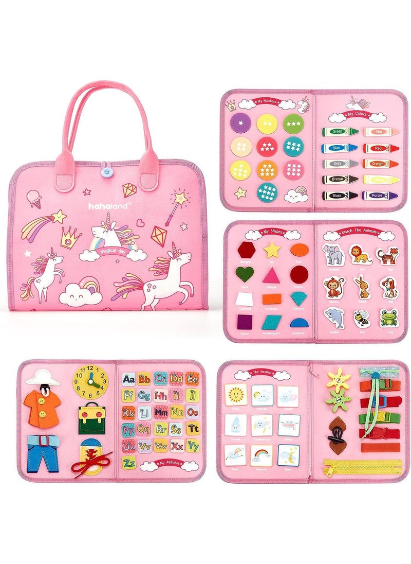Y&D Busy Board Toys For Kids Toddler Sensory Toys Felt Activity Board For Boys And Girls Preschool Educational Learning Toy Gift For 2-4 Years Old Children Travel Toy For Airplane Or Car  - Image 1