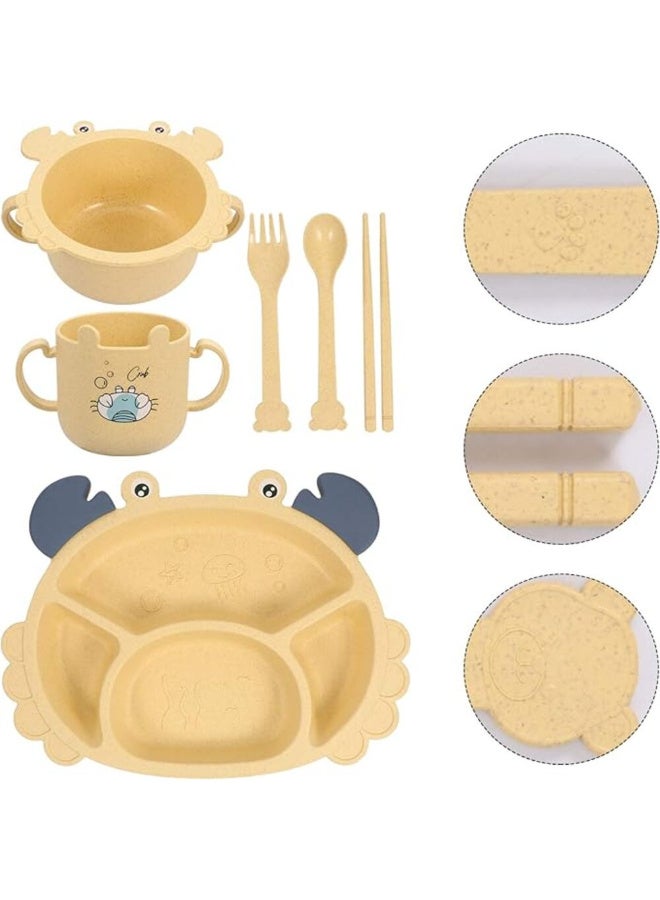 MiniMe Animal-Design Baby Tableware Set | 6–36 Months | Blue & Green | Silicone & Bamboo | Crab Plate & Bowl & Mug & Bamboo Spoon & Fork | Dishwasher Safe & Easy To Clean | BPA-Free & Non-Toxic - Image 3