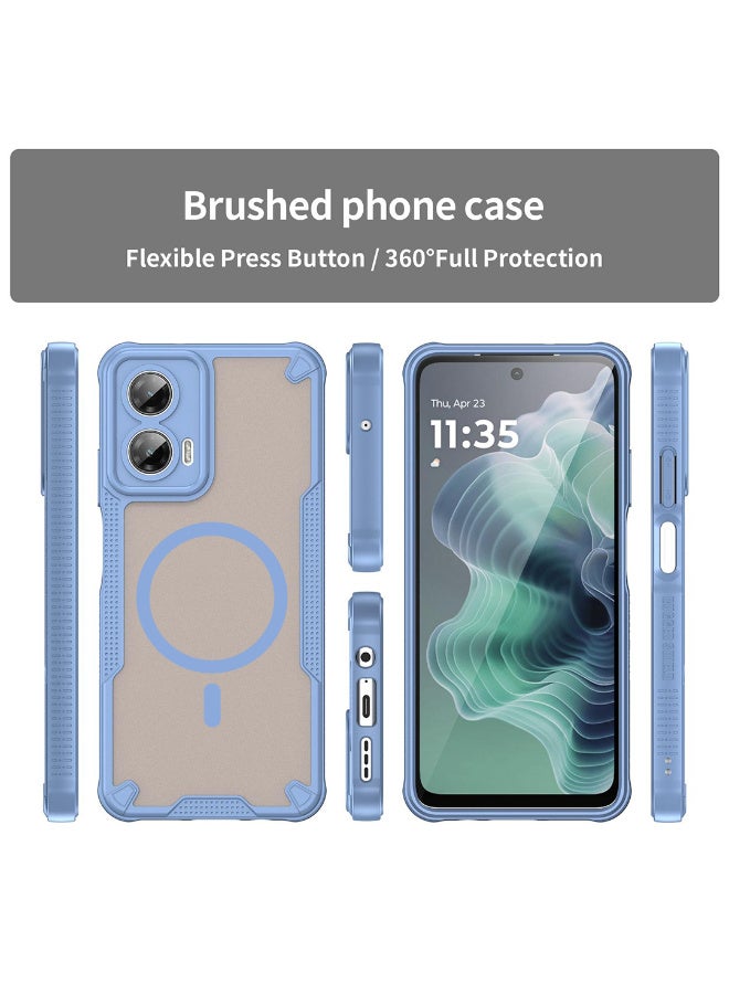 Cover For Motorola Moto G35 5G Armor Glaze Magnetic Phone Case Raised edges around the screen and camera lens help prevent scratches - Blue - Image 2
