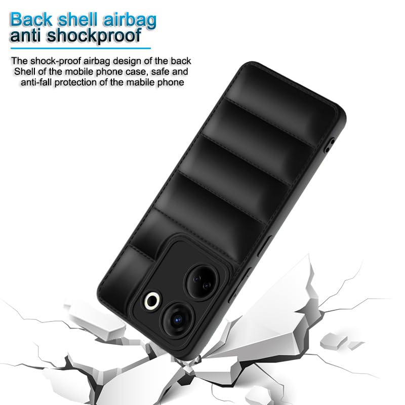 Plus Puffer Case Camera Protection Soft Back Cover for Tecno Camon 20 - Black - Image 4