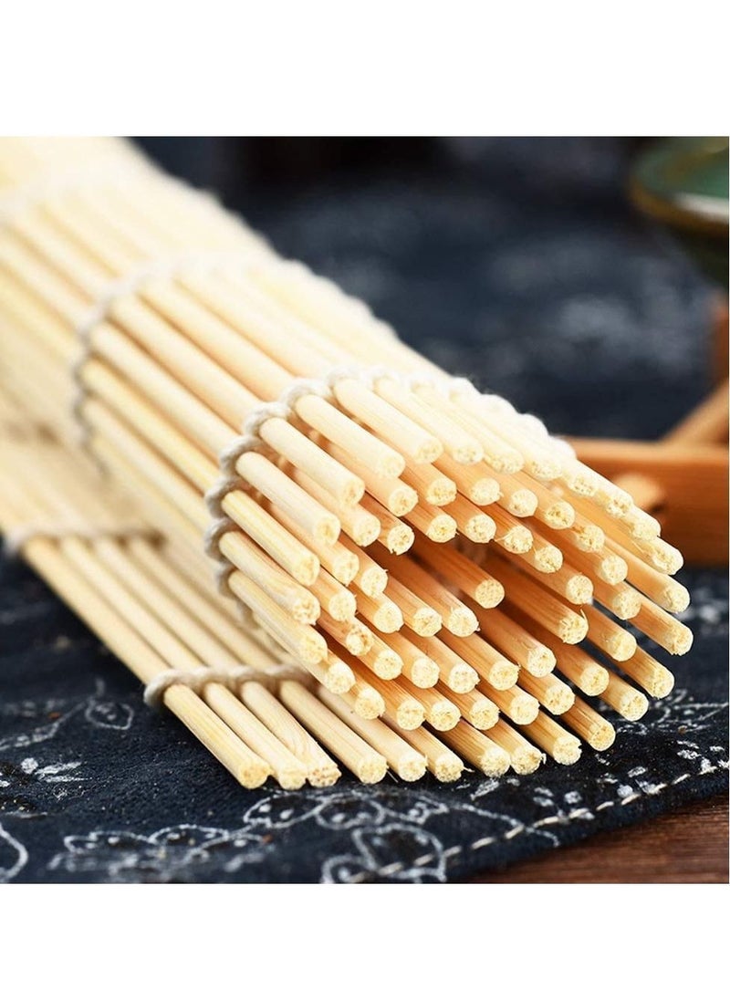 NIBEMINENT - Sushi Mat, Bamboo Rolling Mating Kit, 9.5 x Inch Natural Making Tool-Japanese Kitchen Roll-Up Mat - Image 1