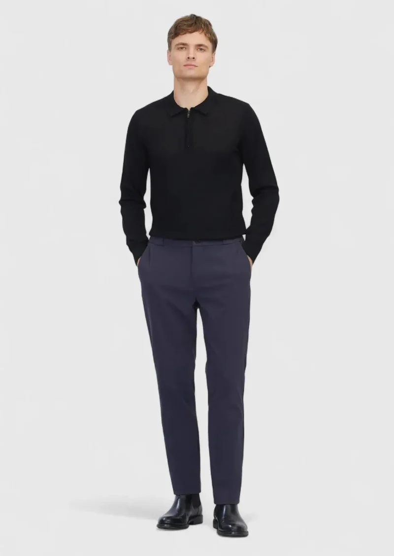 RAMSEY Hard Coal Weaving Jogging Fit Casual Cotton Blended Trousers