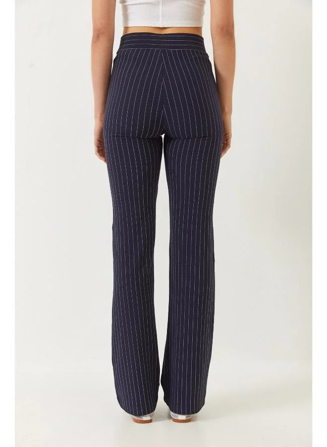 جينجر High Rise Pin Stripe Slim Fit Pants