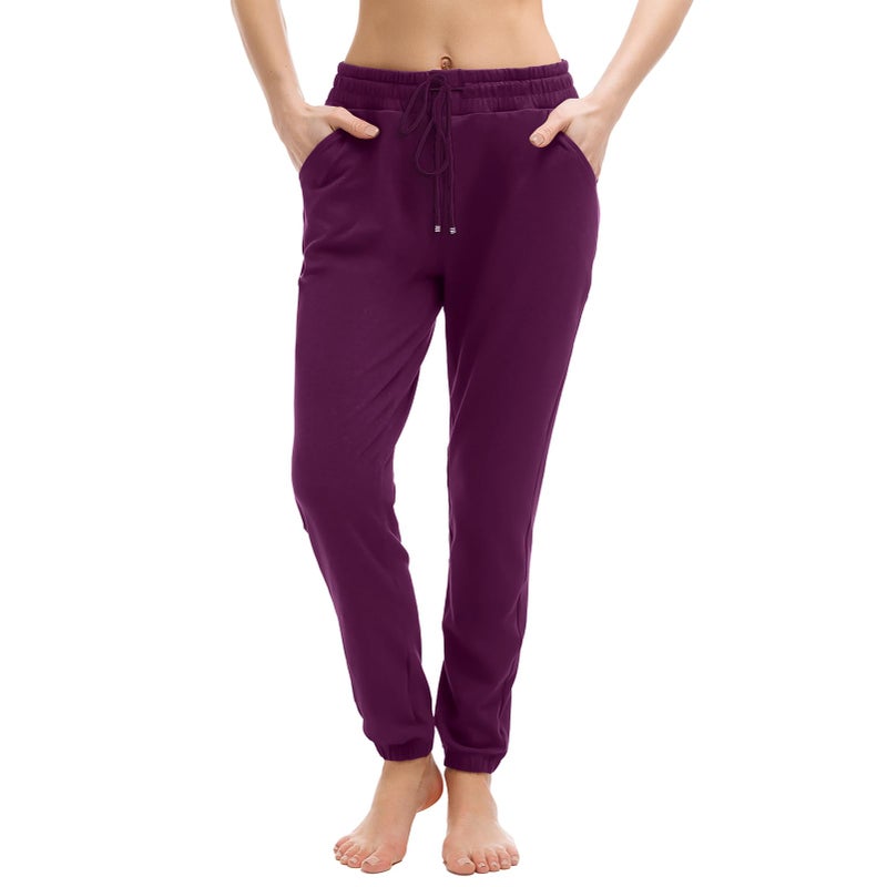 Walifrey Womens Joggers with Pockets, Drawstring Sweatpants Women for Lounging Jogging Gym and Workout Purple,1 Pack Purple XL - Image 1