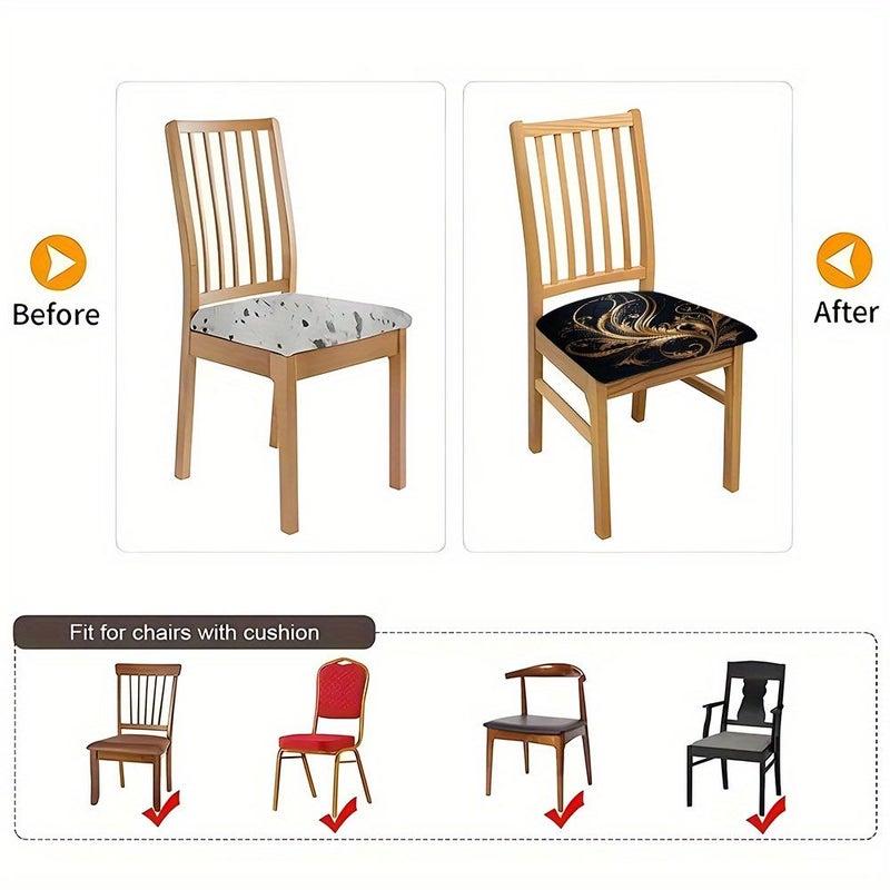 4 Pcs Universal Dining Table Chair Cover Set Cushion Replacement Surface Protection Household Stool Covers - Image 5