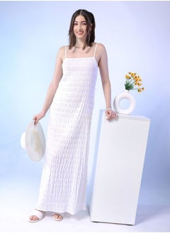 Women Fit and Flared Casual Solid Long Dress
