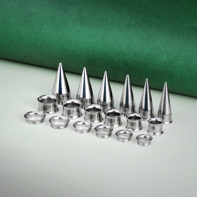 TBOSEN Ear Plugs Tunnels Gauge Stretcher Taper Kit Stainless Steel Double Flare Alloy 3 In 1 Set - Image 5