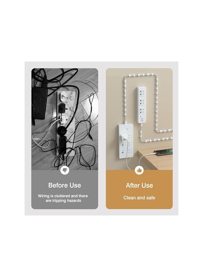 PROMASS Adhesive Punch-Free Socket Holder, 10Pcs Power Stirp Holder and 40Pcs Cable Clips Kit, Self-Adhesive Power Strip Holder Wall Mount-Space-Saving and Easy to Instal lfor WiFi Router for Kitchen Home - Image 2