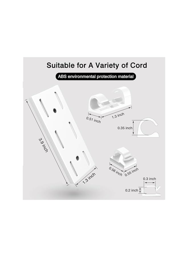 PROMASS Adhesive Punch-Free Socket Holder, 10Pcs Power Stirp Holder and 40Pcs Cable Clips Kit, Self-Adhesive Power Strip Holder Wall Mount-Space-Saving and Easy to Instal lfor WiFi Router for Kitchen Home - Image 5