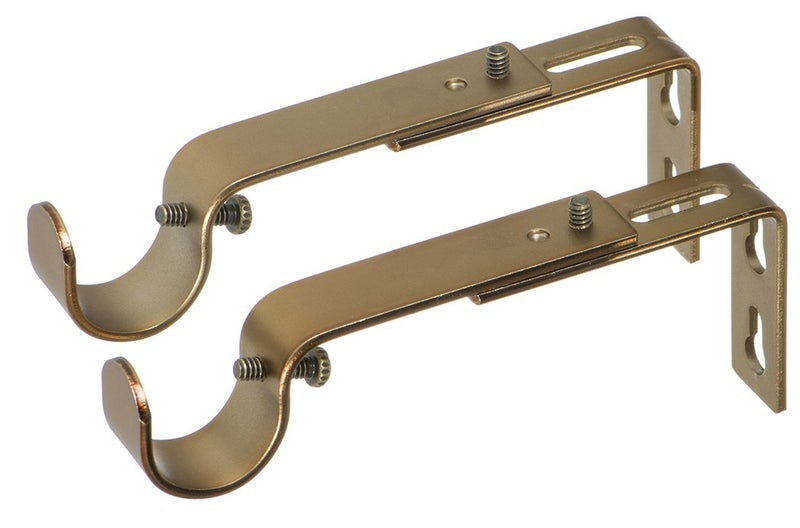 Ivilon حوامل إيفيلون القابلة للتعديل لستائر القضبان - للقضبان بقطر 7/8 أو 1 بوصة. مجموعة من 2 - ذهب دافئ - Image 2