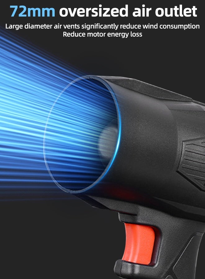 ALongDeng Cordless Leaf Blower -48V Electric Handheld Leaf Blower with 1×4.0Ah Batteries & Fast Charger Lightweight for Patio Lawn Yard Deck Cleaning - Black - Image 2