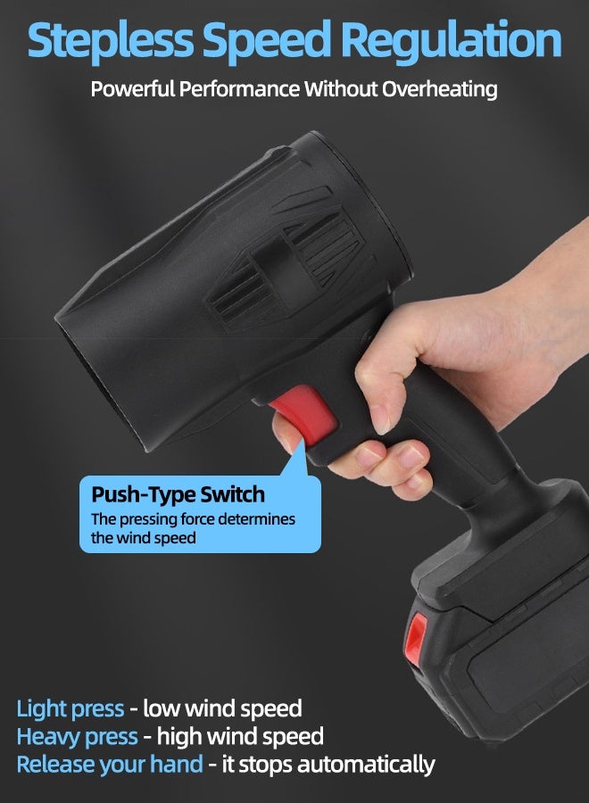 ALongDeng Cordless Leaf Blower -48V Electric Handheld Leaf Blower with 1×4.0Ah Batteries & Fast Charger Lightweight for Patio Lawn Yard Deck Cleaning - Black - Image 5