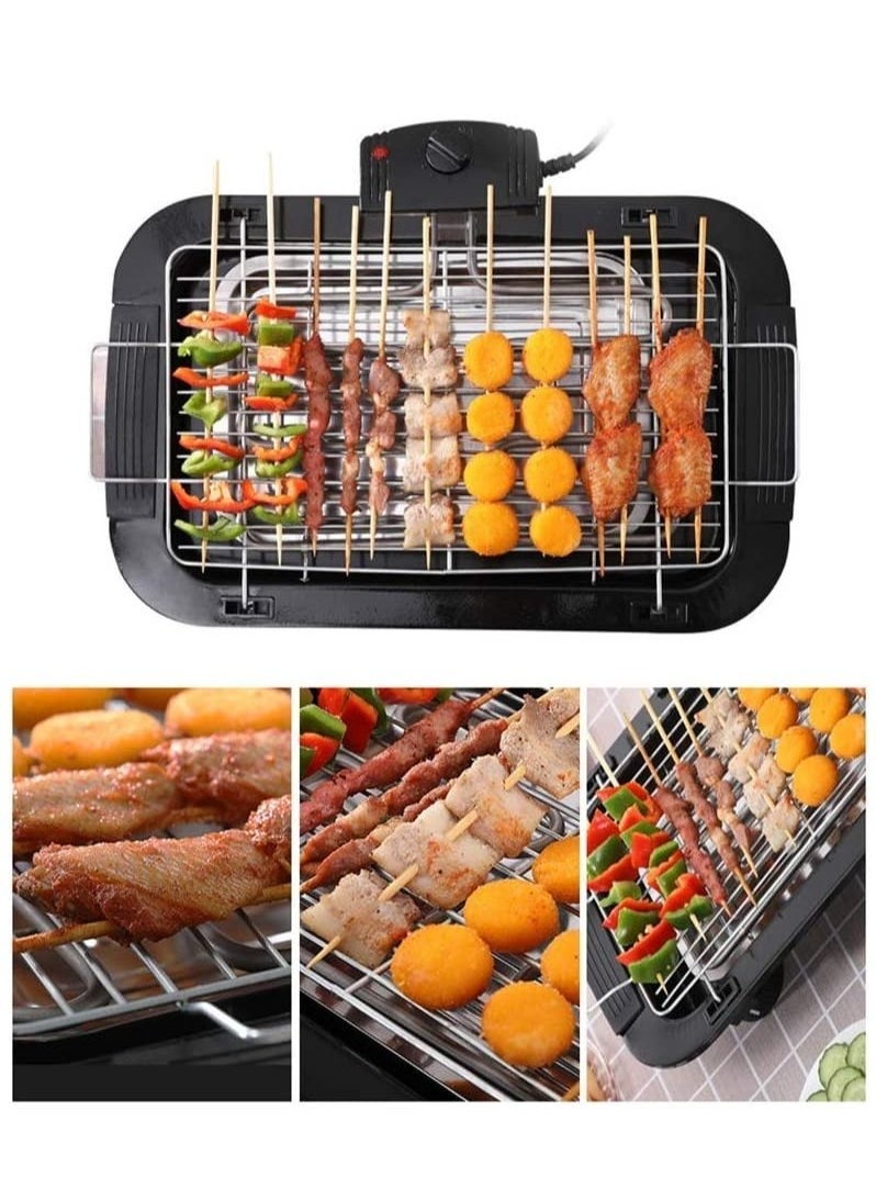Gravity Smokeless Indoor/Outdoor Electric Grill Portable Tabletop Grill Kitchen BBQ Grills Adjustable Temperature Control,Removable Water Filled Drip Tray,2000W,Black  - Image 1