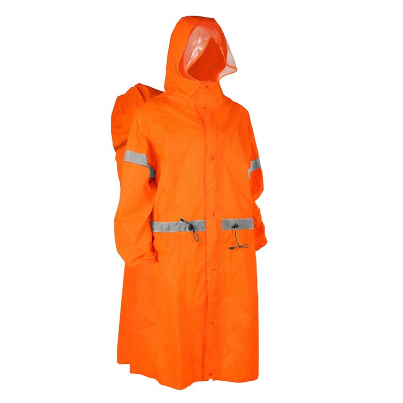 Hooded Rain Poncho for Adults High-visibility Reflective Waterproof Raincoat Jacket with Backpack Cover for Men Women Outdoor Rain Gear - Image 1