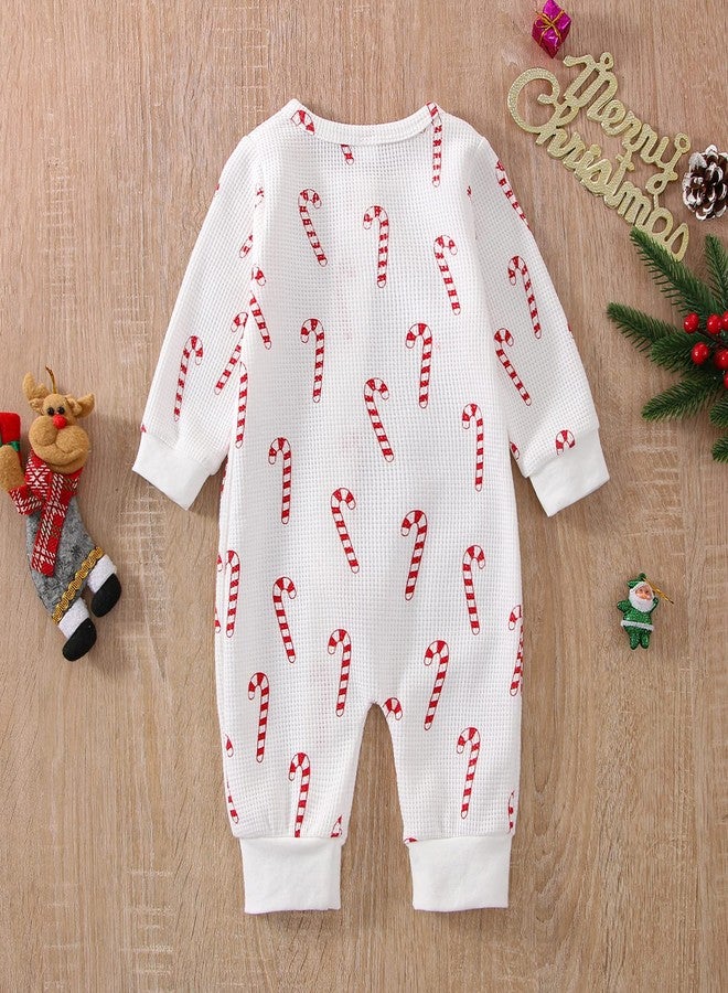 Gureui Newborn Baby Girl Boy Christmas Outfit Long Sleeve Romper Jumpsuit Bodysuit Fall Winter Clothes Candy 0-3 Months - Image 4
