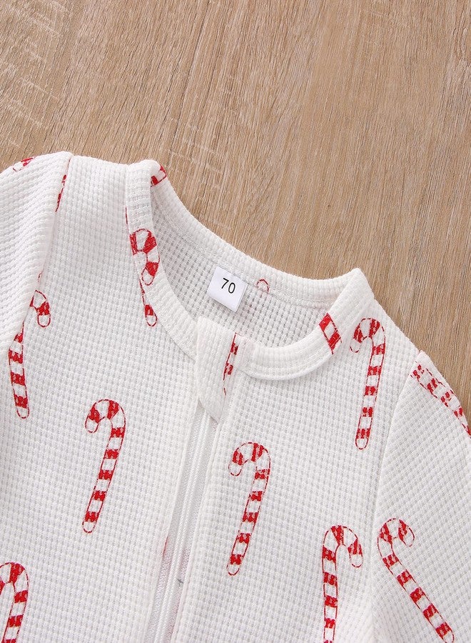 Gureui Newborn Baby Girl Boy Christmas Outfit Long Sleeve Romper Jumpsuit Bodysuit Fall Winter Clothes Candy 0-3 Months - Image 5